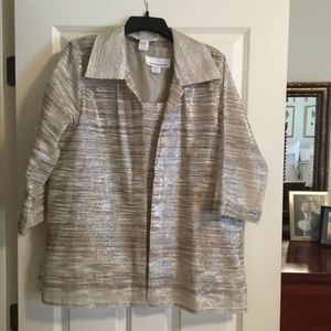 Caroline Rose jacket and tank medium gold and cream for cocktail wear